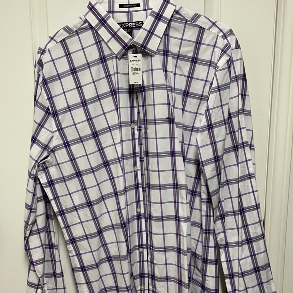 Men’s Button Down - purple plaid